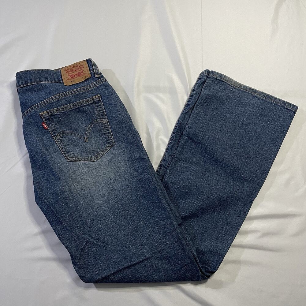 Levi's 515 Nouveau Bootcut Stretch Jeans Size 12 L Blue Denim Mid Rise 30x32.5